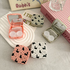Floral Bow Cat-Shaped Coloured Contact Lens Case