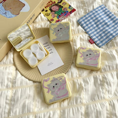 Butter Yellow Bow Kitten Coloured Contact Lens Case