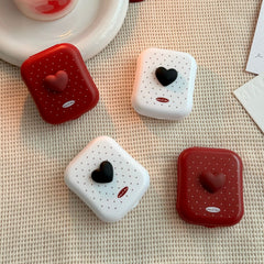 Polka Dot Heart Coloured Contact Lens Case