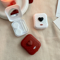 Polka Dot Heart Coloured Contact Lens Case