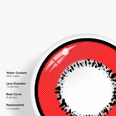 Cosplay Element Red Prescription Coloured Contact Lenses