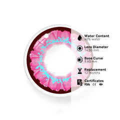 Cosplay Pink love Pink Coloured Contact Lenses