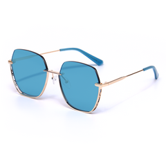 Wanda Geometric Blue Sunglasses