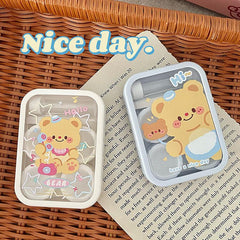 Blue Apron Bear Colored Contact Lens Case - BEAUEYE (UK)