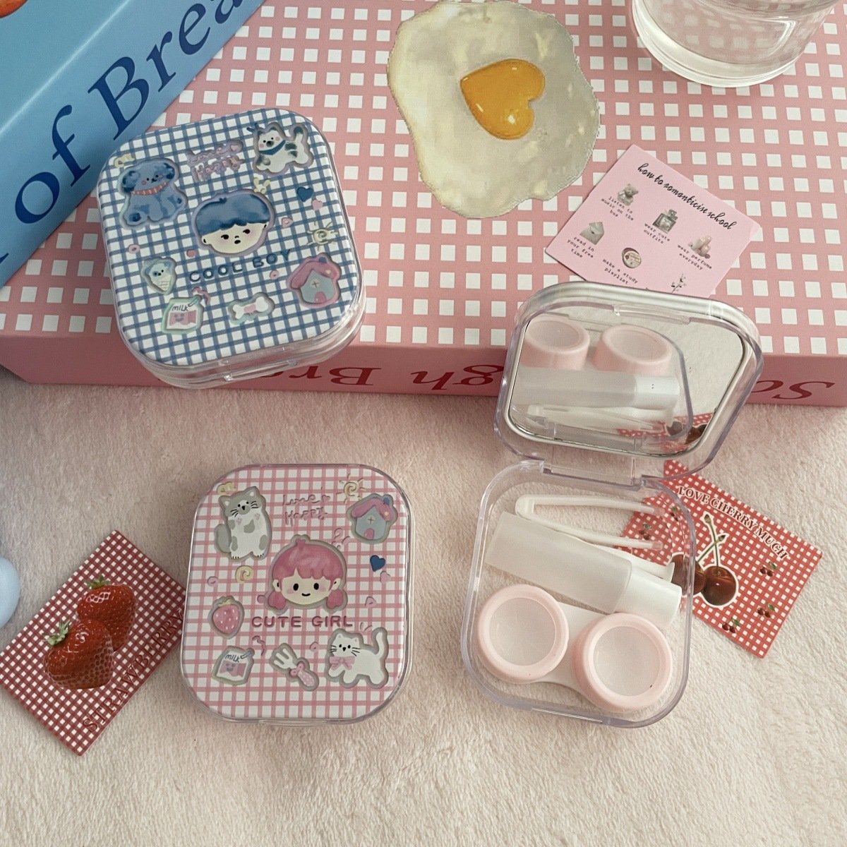 Cool Boy and Cool Girl Colored Contact Lens Case - BEAUEYE (UK)