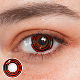 Cosplay Circle Line Curl Red Black Coloured Contact Lenses - BEAUEYE (UK)