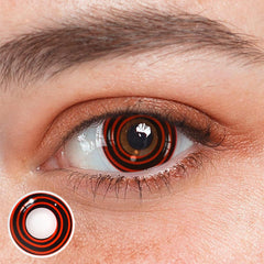 Cosplay Circle Line Curl Red Black Coloured Contact Lenses - BEAUEYE (UK)