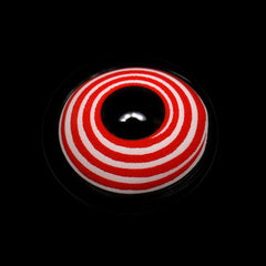 Cosplay Circle Line Curl Red White Coloured Contact Lenses - BEAUEYE (UK)