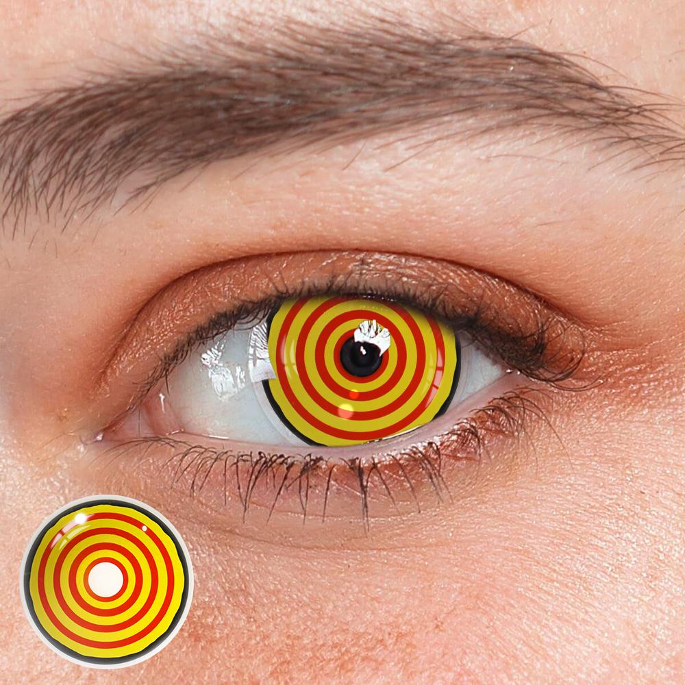 Cosplay Circle Line Red Yellow Coloured Contact Lenses - BEAUEYE (UK)