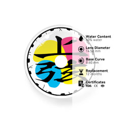 Cosplay Demon Slayer Twelve Kizuki Douma Left White Coloured Contact Lenses - BEAUEYE (UK)