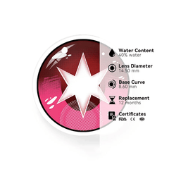 Cosplay Oshi No Ko Hoshino Rubii Red Coloured Contact Lenses - BEAUEYE (UK)