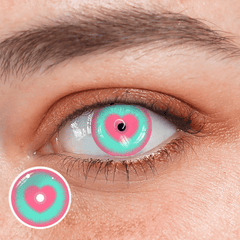 Cosplay Pink love Green Coloured Contact Lenses - BEAUEYE (UK)