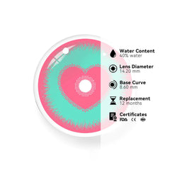 Cosplay Pink love Green Coloured Contact Lenses - BEAUEYE (UK)