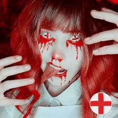 Cosplay Red cross Coloured Contact Lenses - BEAUEYE (UK)