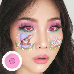 Cosplay Rose Bloom Pink Coloured Contact Lenses - BEAUEYE (UK)