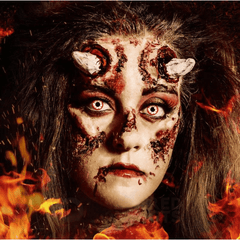 Cosplay WHITE DEMON Red Coloured Contact Lenses - BEAUEYE (UK)