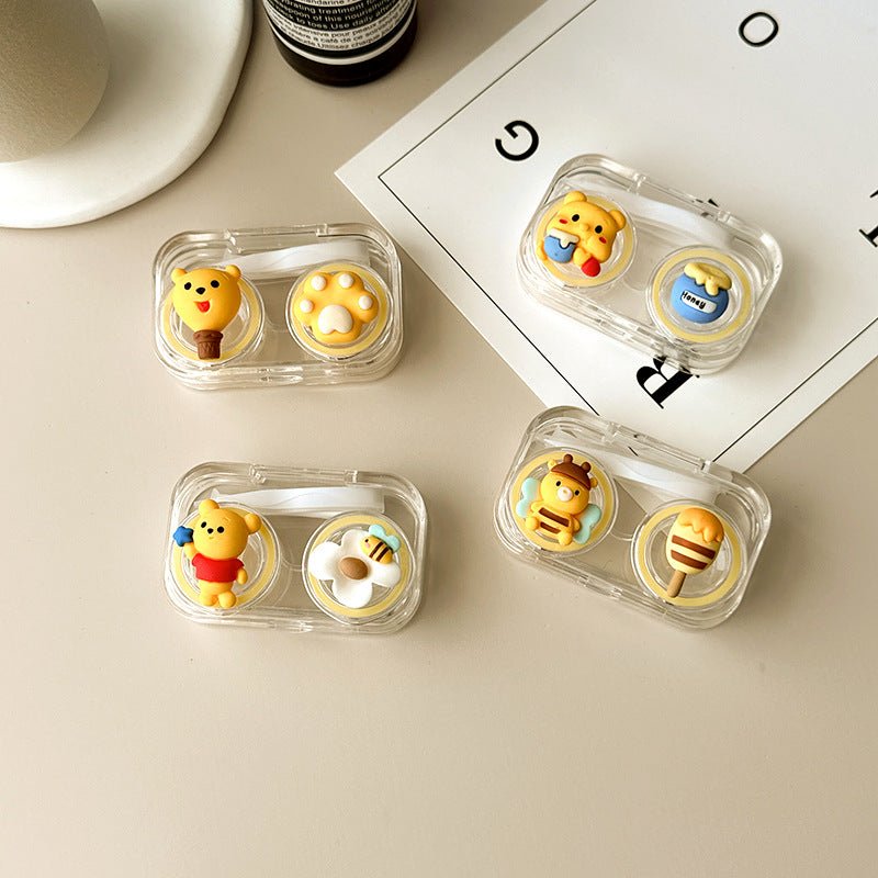 Cute Little Yellow Bear Colored Contact Lens Case - BEAUEYE (UK)