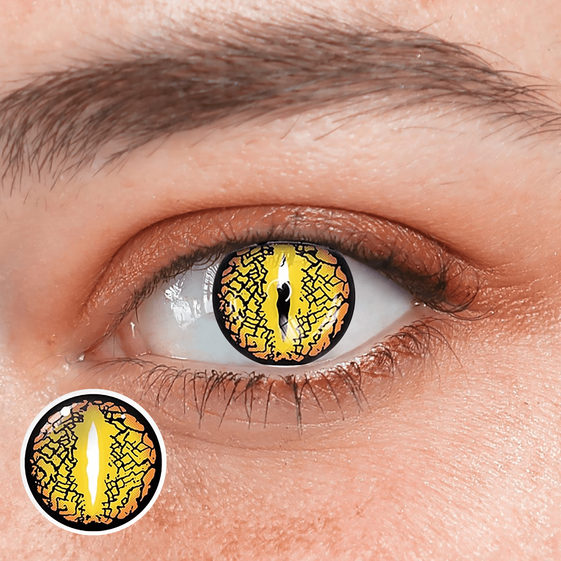 Halloween LizardEye Brown Coloured Contact Lenses - BEAUEYE (UK)