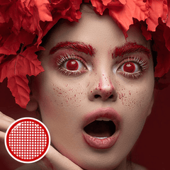 Halloween Red Mesh Coloured Contact Lenses - BEAUEYE (UK)