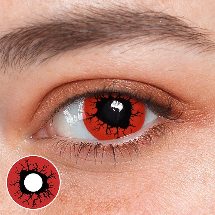 Halloween Scary Blood Eyes Red Coloured Contact Lenses - BEAUEYE (UK)