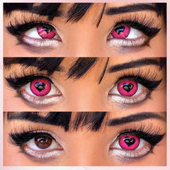 Halloween Starry Sky Anime Yandere Pink Coloured Contact Lenses - BEAUEYE (UK)