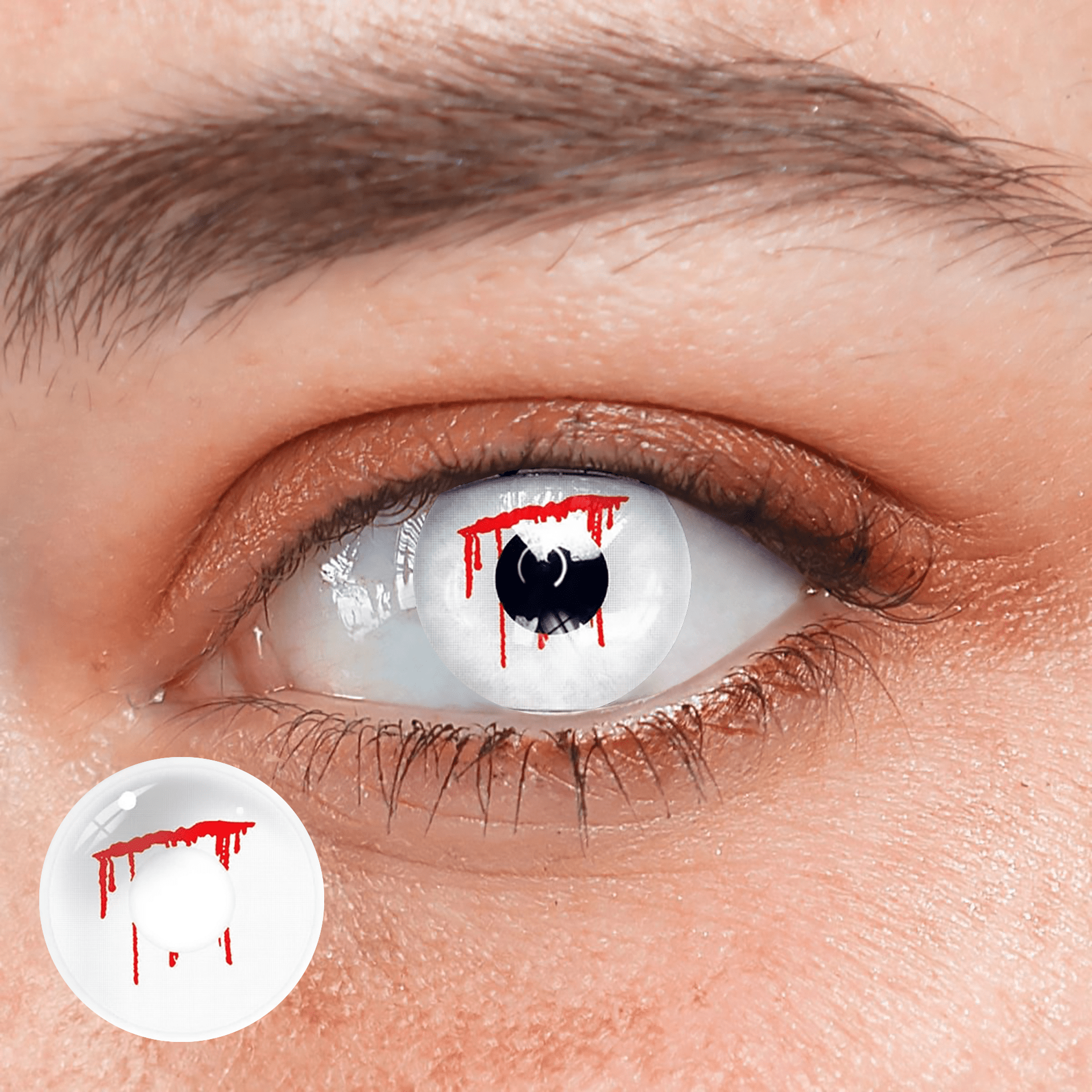Halloween Trauma White slit Coloured Contact Lenses - BEAUEYE (UK)