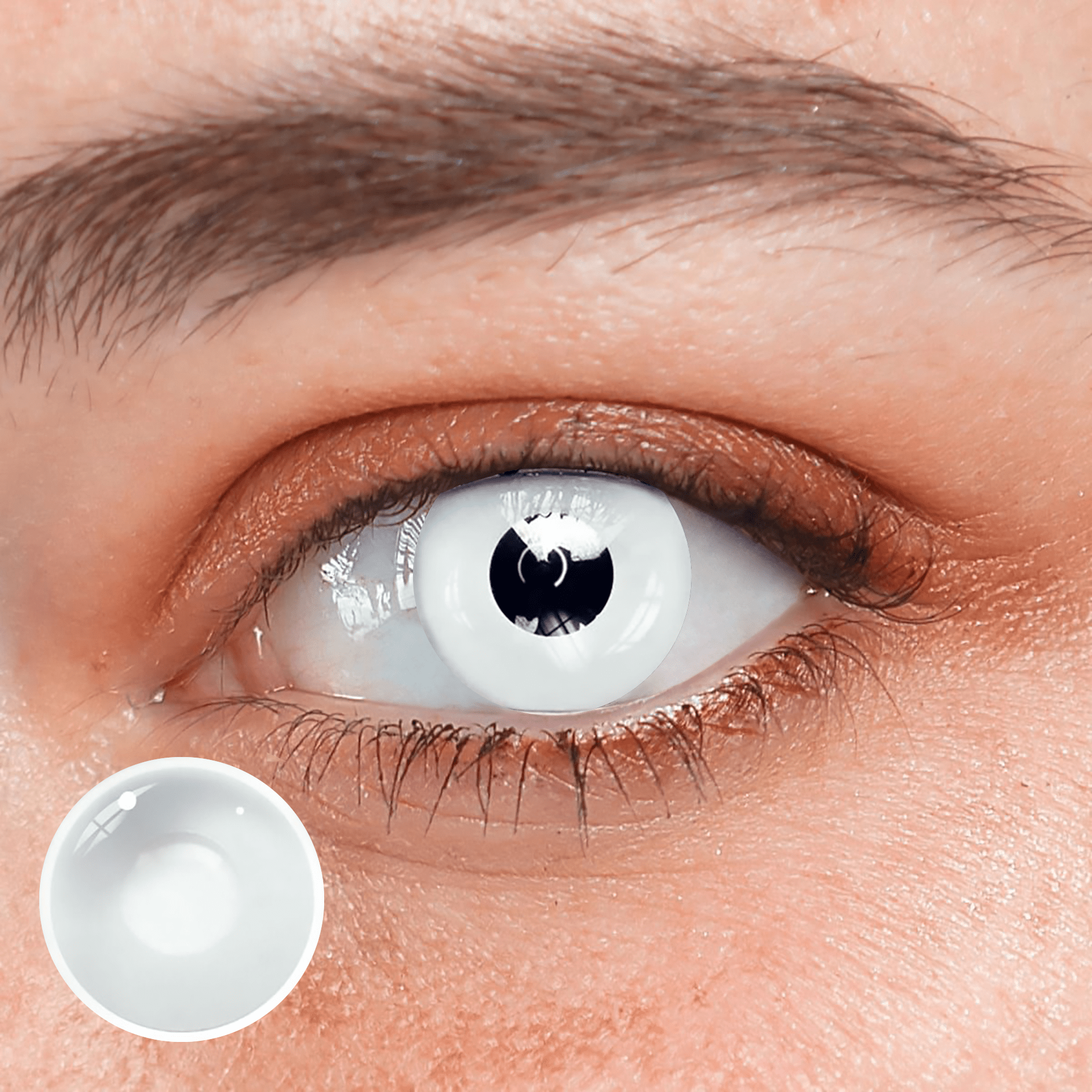 Halloween White block Prescription Coloured Contact Lenses - BEAUEYE (UK)