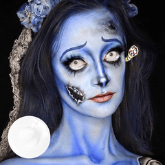 Halloween White block Prescription Coloured Contact Lenses - BEAUEYE (UK)