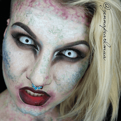 Halloween White block Prescription Coloured Contact Lenses - BEAUEYE (UK)