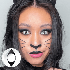 Halloween White Cat Eye Coloured Contact Lenses - BEAUEYE (UK)