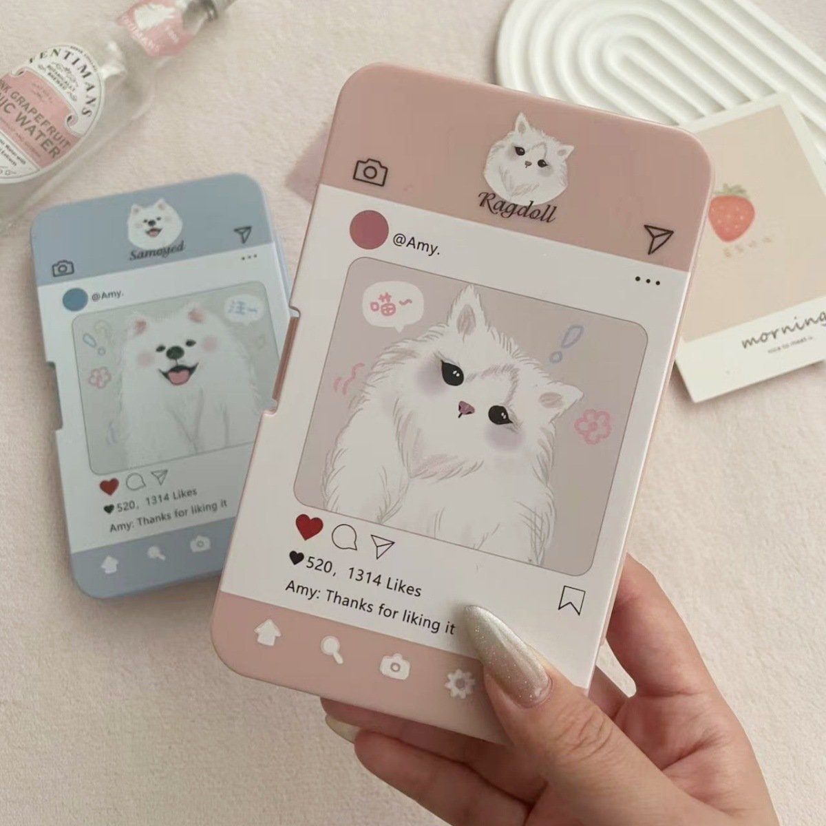 Hand - painted Cat Doll Colored Contact Lens Case - BEAUEYE (UK)