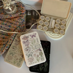 Ins Creative Simple Text Butterflies Colored Contact Lens Case - BEAUEYE (UK)