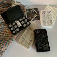 Ins Creative Simple Text Butterflies Colored Contact Lens Case - BEAUEYE (UK)