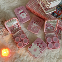 Ins Cute Pink Cat Colored Contact Lens Case - BEAUEYE (UK)