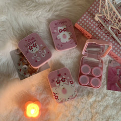 Ins Cute Pink Cat Colored Contact Lens Case - BEAUEYE (UK)