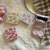 INS Simple Pink Love ~ Niche Girl Heart Colored Contact Lens Case - BEAUEYE (UK)