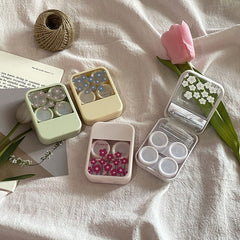 Korean Style Fresh Flowers Colored Contact Lens Case - BEAUEYE (UK)