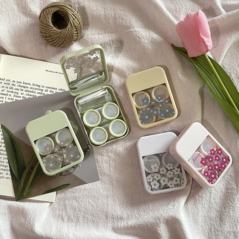 Korean Style Fresh Flowers Colored Contact Lens Case - BEAUEYE (UK)