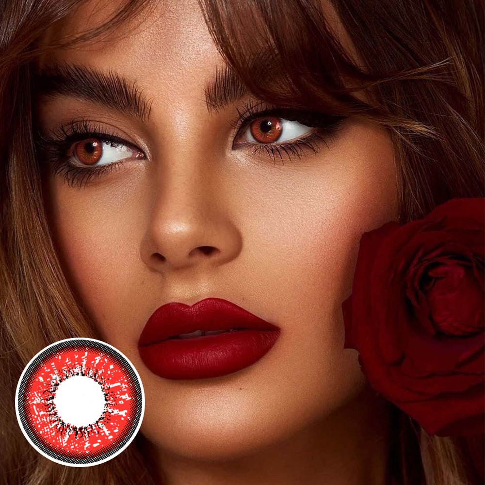 Love Words Red Coloured Contact Lenses - BEAUEYE (UK)