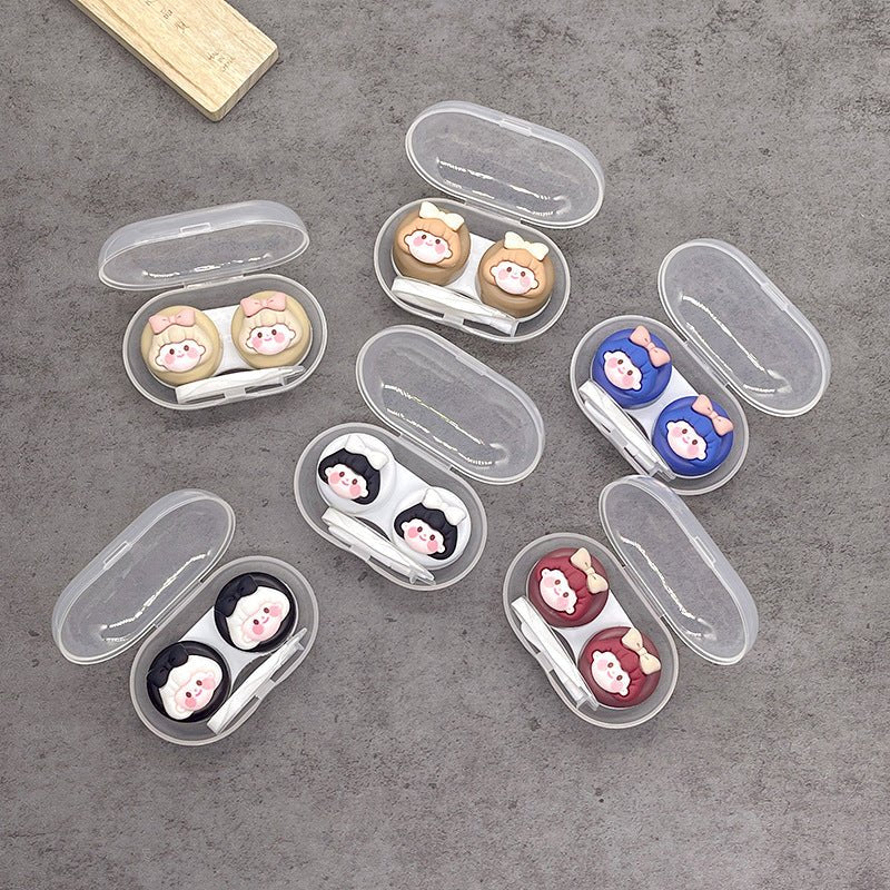 Lovely Girl Head Colored Contact Lens Case - BEAUEYE (UK)