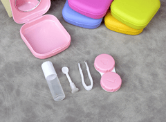 Lovely square portable Multicolor Colored Contact Lens Case - BEAUEYE (UK)