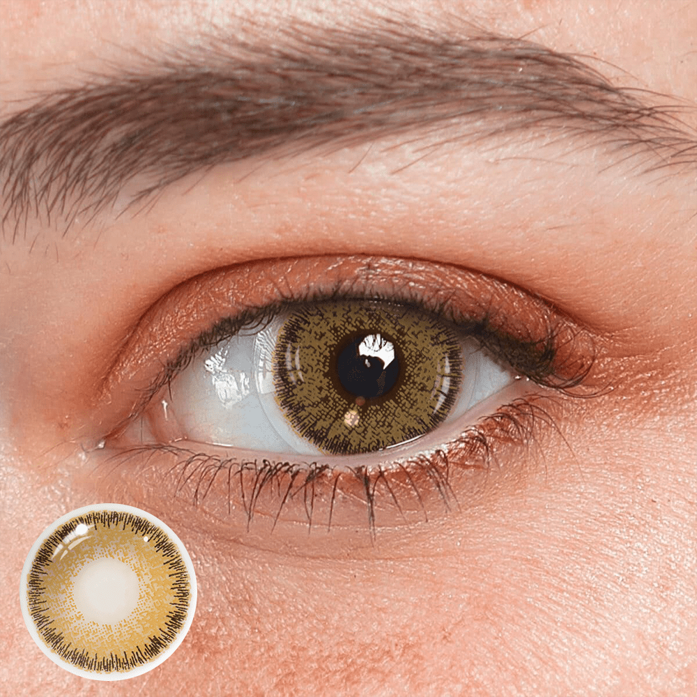 NATURAL COOL HAZEL Khaki Coloured Contact Lenses - BEAUEYE (UK)