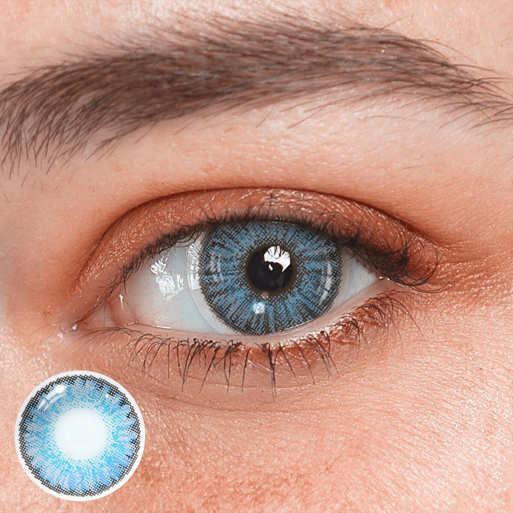 New 3 - Tone Brilliant Blue Prescription Coloured Contact Lenses - BEAUEYE (UK)