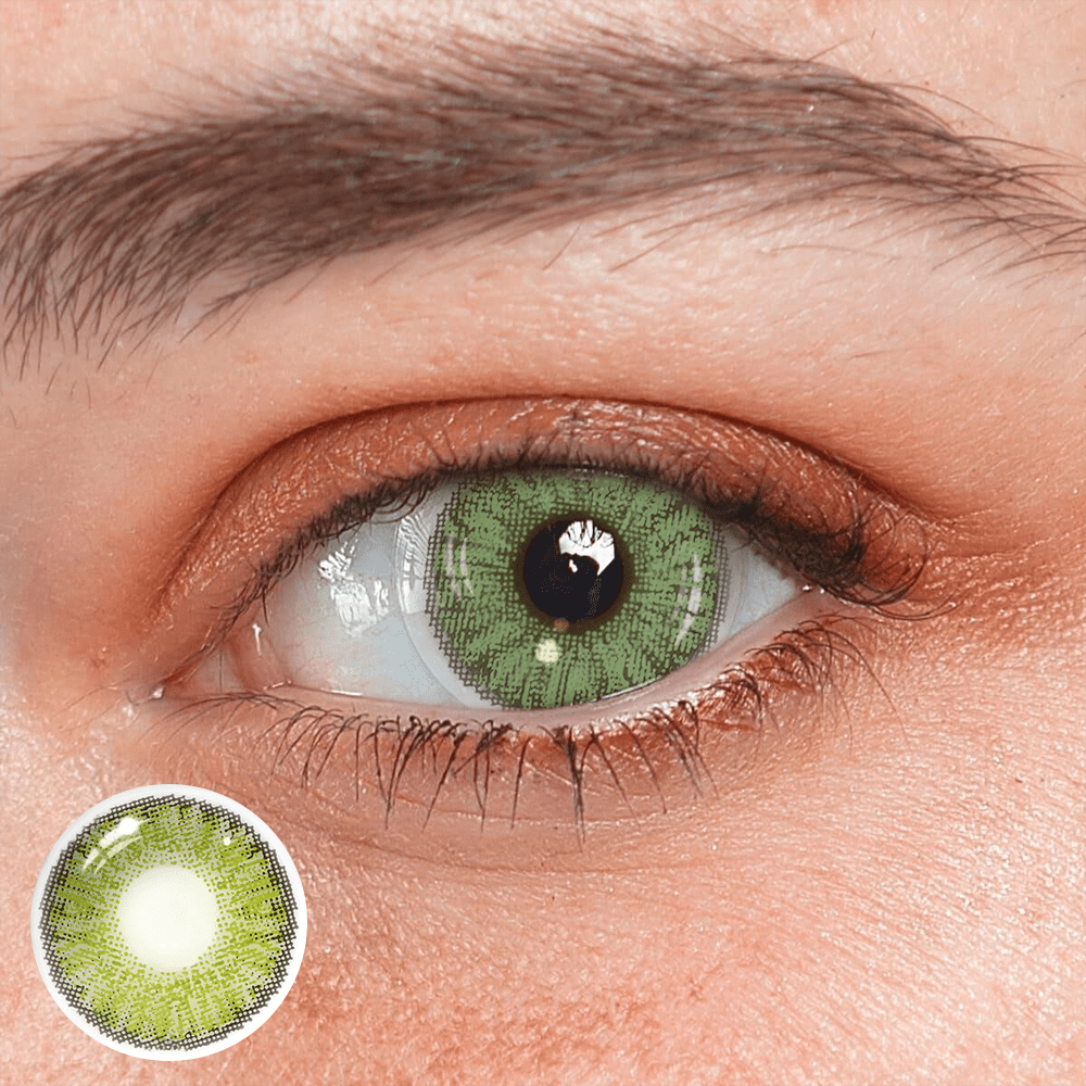 New 3 - Tone Gem Green Prescription Coloured Contact Lenses - BEAUEYE (UK)