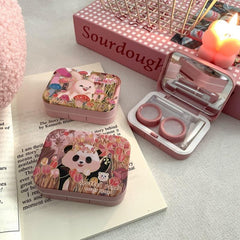 Pink Girl Heart Colored Contact Lens Case - BEAUEYE (UK)