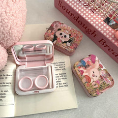 Pink Girl Heart Colored Contact Lens Case - BEAUEYE (UK)