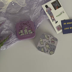 Purple Design Girl Love Colored Contact Lens Case - BEAUEYE (UK)