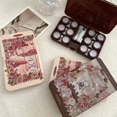 Rose Rabbit Garden Colored Contact Lens Case - BEAUEYE (UK)