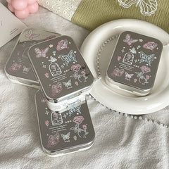 Silver Butterflies Colored Contact Lens Case - BEAUEYE (UK)