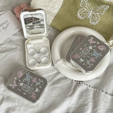 Silver Butterflies Colored Contact Lens Case - BEAUEYE (UK)